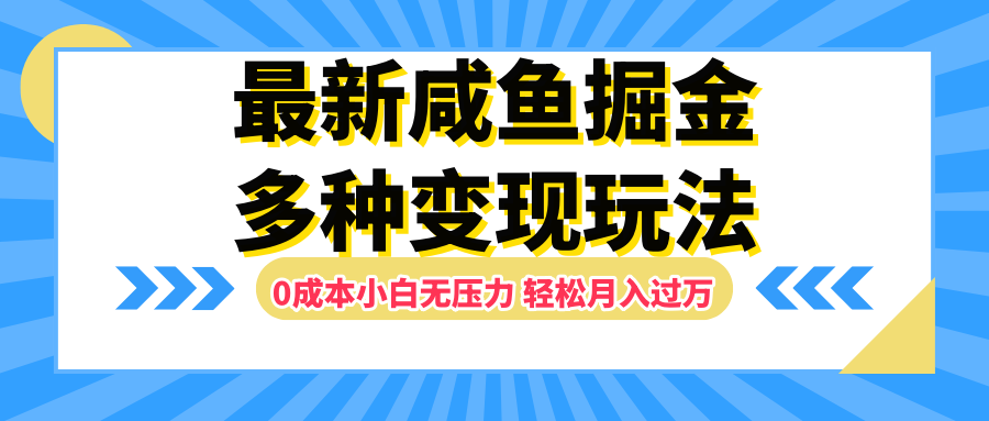 最新咸鱼掘金玩法，更新玩法，0成本小白无压力，多种变现轻松月入过万-蓝海无涯