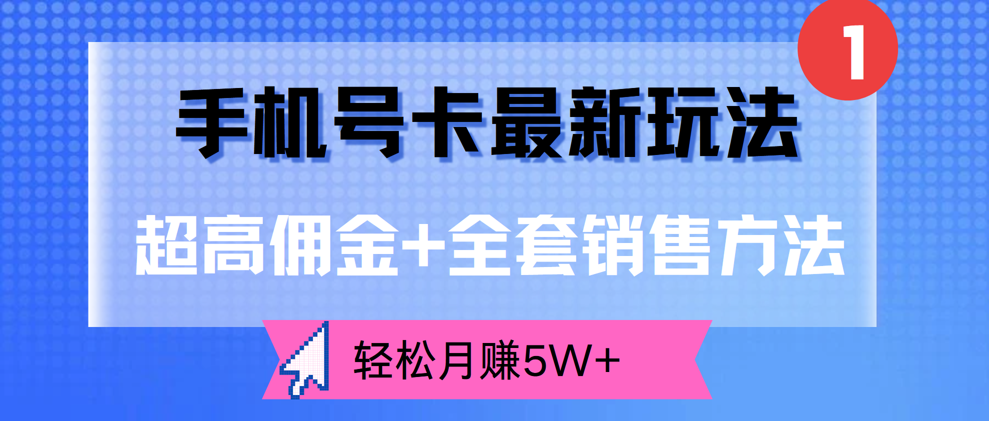 超高佣金+全套销售方法，手机号卡最新玩法，轻松月赚5W+-蓝海无涯