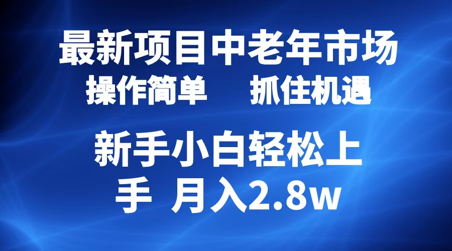 2024最新项目，中老年市场，起号简单，7条作品涨粉4000+，单月变现2.8w-蓝海无涯