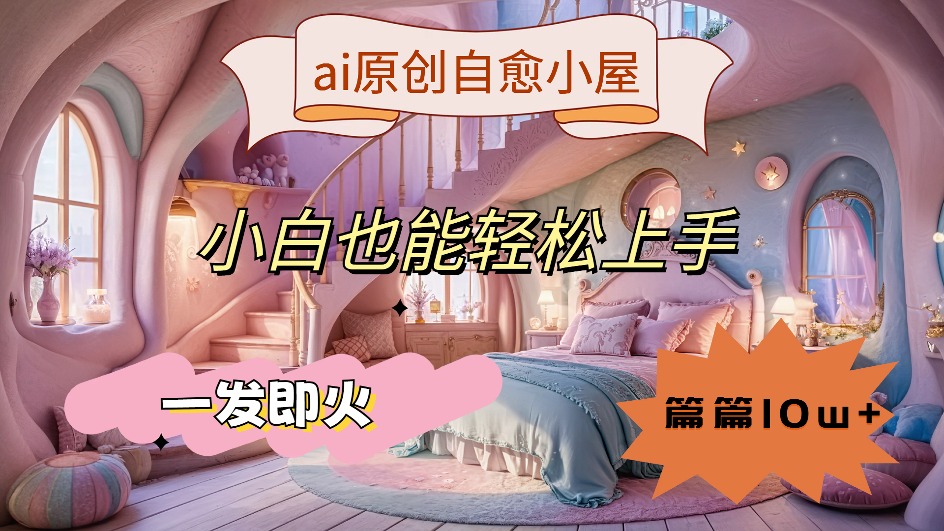 ai原创治愈小屋，小白也能轻松上手，一发即火，篇篇10w+-蓝海无涯