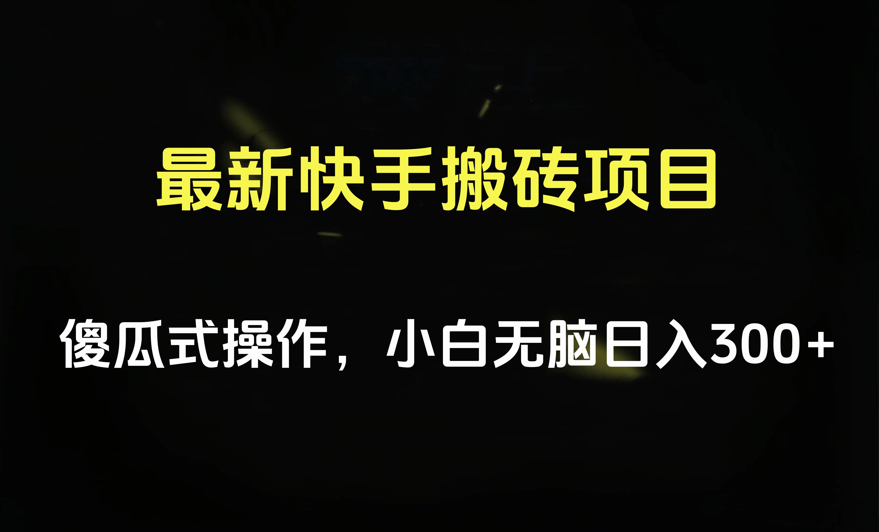 最新快手搬砖挂机项目，傻瓜式操作，小白无脑日入300-500＋-蓝海无涯