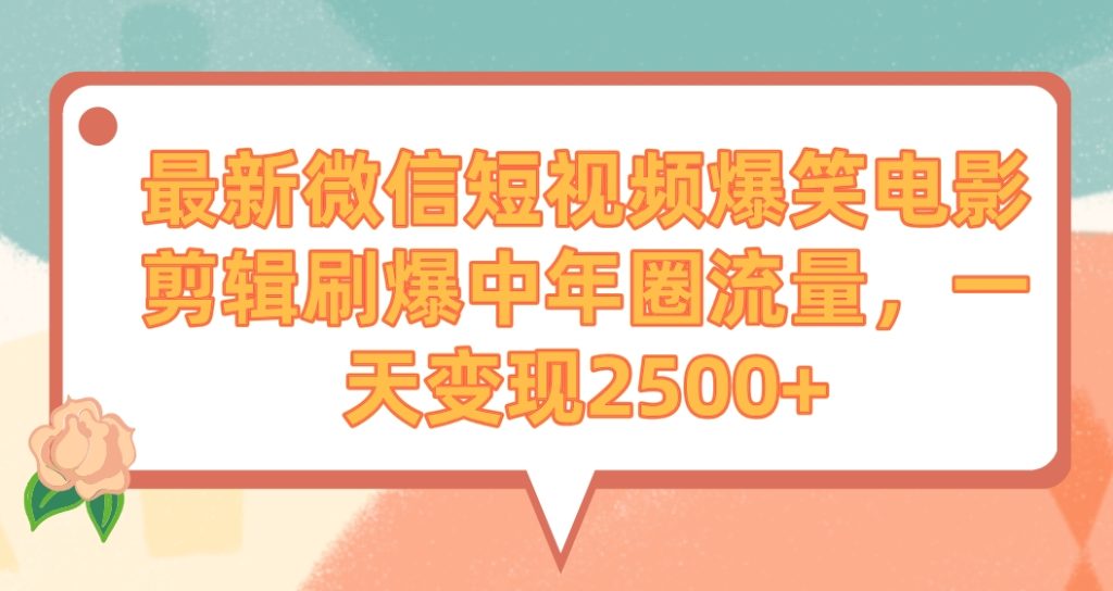 最新微信短视频爆笑电影剪辑 矩阵操作-蓝海无涯