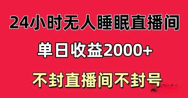 快手睡眠无人直播24小时不封直播间，单日收益2000+，多种变现方式，最适合小白上手-蓝海无涯