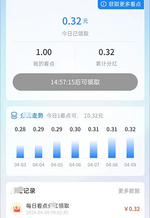 趣看app：简单来薅个0.3小红包